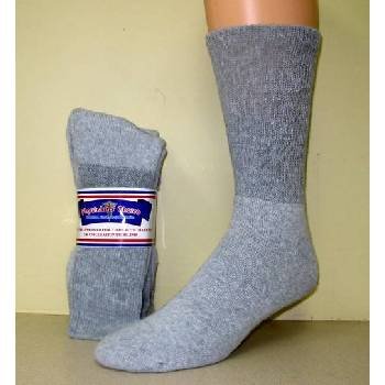 Wholesale Diabetic Crew Sock, Solid Gray