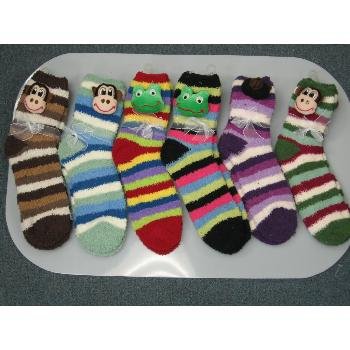 Wholesale Closeouts - Ladies Fuzzy Socks with 3-D Animals