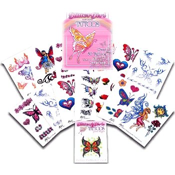 Wholesale Glitter Girls Temporary Tattoo