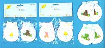 Wholesale 2 Pair Printed Scratch Mittens