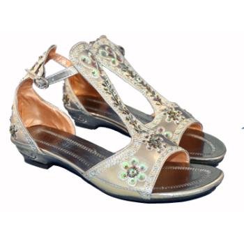Wholesale Women's Sequined Gray Cleopatra Sandals