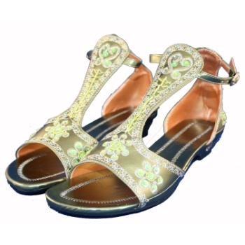 Wholesale Women's Sequined Green Cleopatra Sandals
