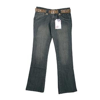 Wholesale CREST: Jr Belted Novelty Denim Jean