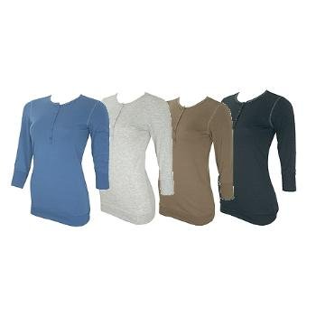 Wholesale COED: Junior 3/4 Sleeve Henley Shirts