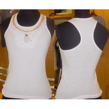 Wholesale "Hot Kiss" rhinestone embellished fashion ribbed t