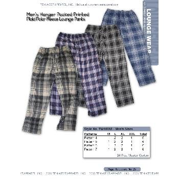 Wholesale Men's printed polar fleece lounge pants