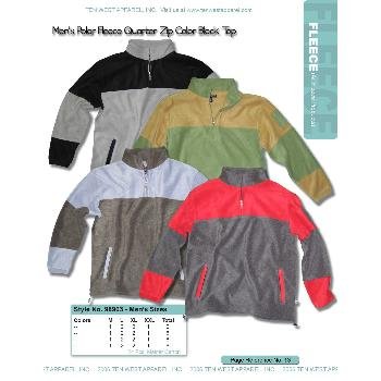 Wholesale mens polar fleece quater zip top