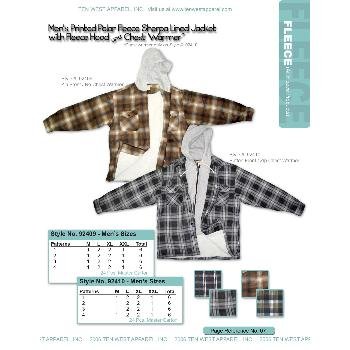 Wholesale Men's printed polar fleece full zip sherpa jacket