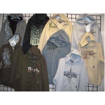 Wholesale RUSTY Men's Hoodies Zip Front Sweatshirt
