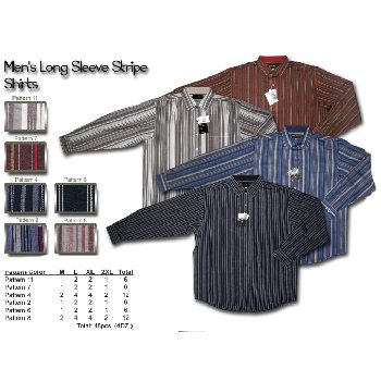 Wholesale Men's long sleeve striped shirts