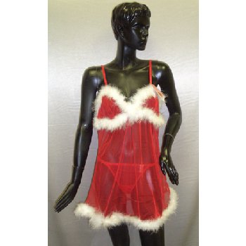 Wholesale Jolie PLUS Marabou Chemise & Thong Set