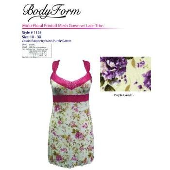Wholesale BodyForm Lingerie Mesh Nightgown