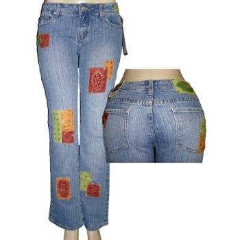 Wholesale Women's Stretch Jeans With Design