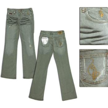 NEW! Wholesale Baby Phat Ladies Denim Tiger Stripe Grey Jeans