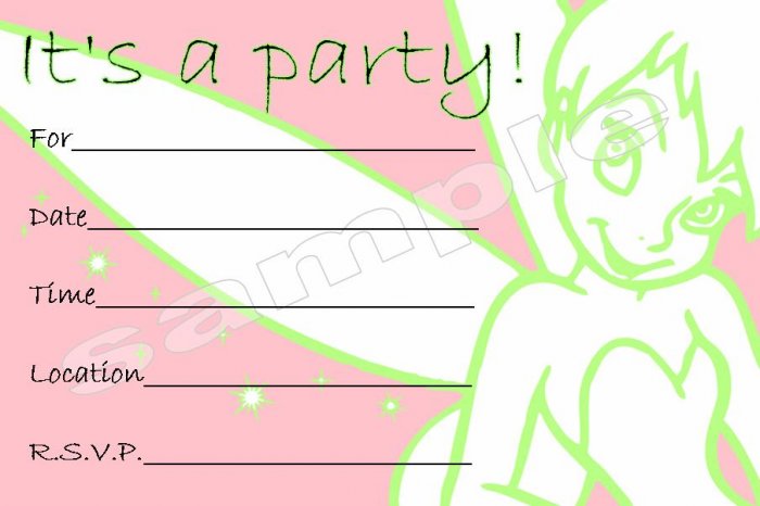 Tinkerbell Party Invitations #1