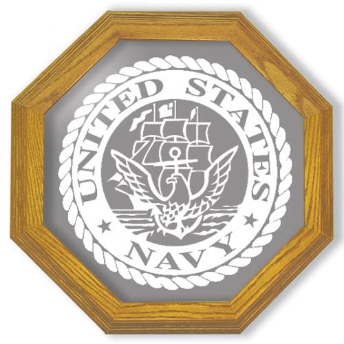 13" United States Navy Emblem Etched Mirror