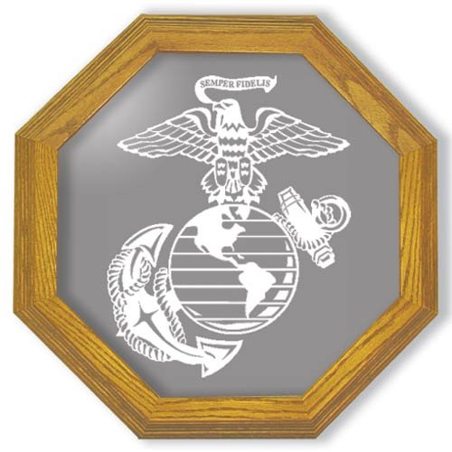 20" United States Marines Emblem Etched Wall Mirror