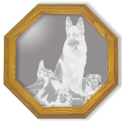 20" "Rookies" by Linda Picken Etched German Sherpard Police Dog Wall Mirror