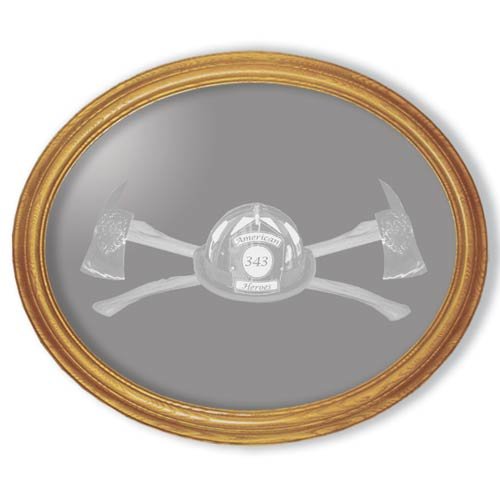 15"x19" Oval Axe 343 Firefighter's Etched Wall Mirror