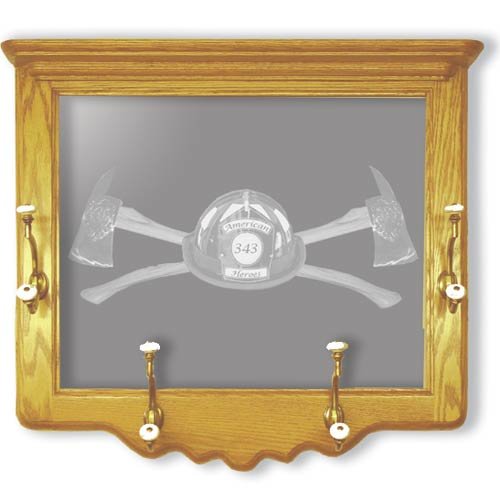 22"x26" Axe 343 Coat Rack and Etched Mirror