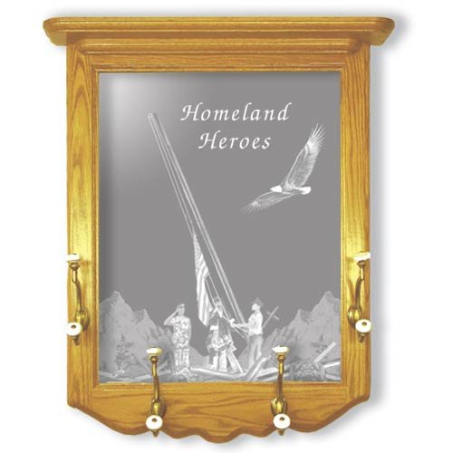 22"x26" Homeland Heroes Coat Rack and Etched Mirror