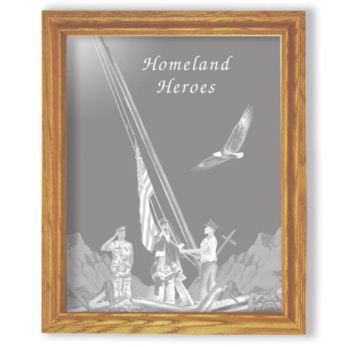 19"x23" Rectangular Homeland Heroes Etched Wall Mirror