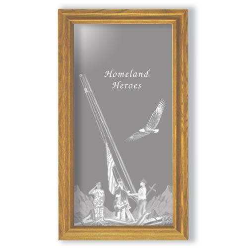 15"x27" Rectangular Homeland Heroes Etched Wall Mirror