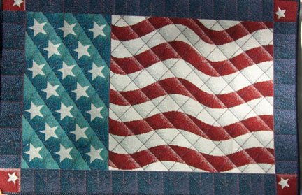 18"x29" American Flag Cotton Rug