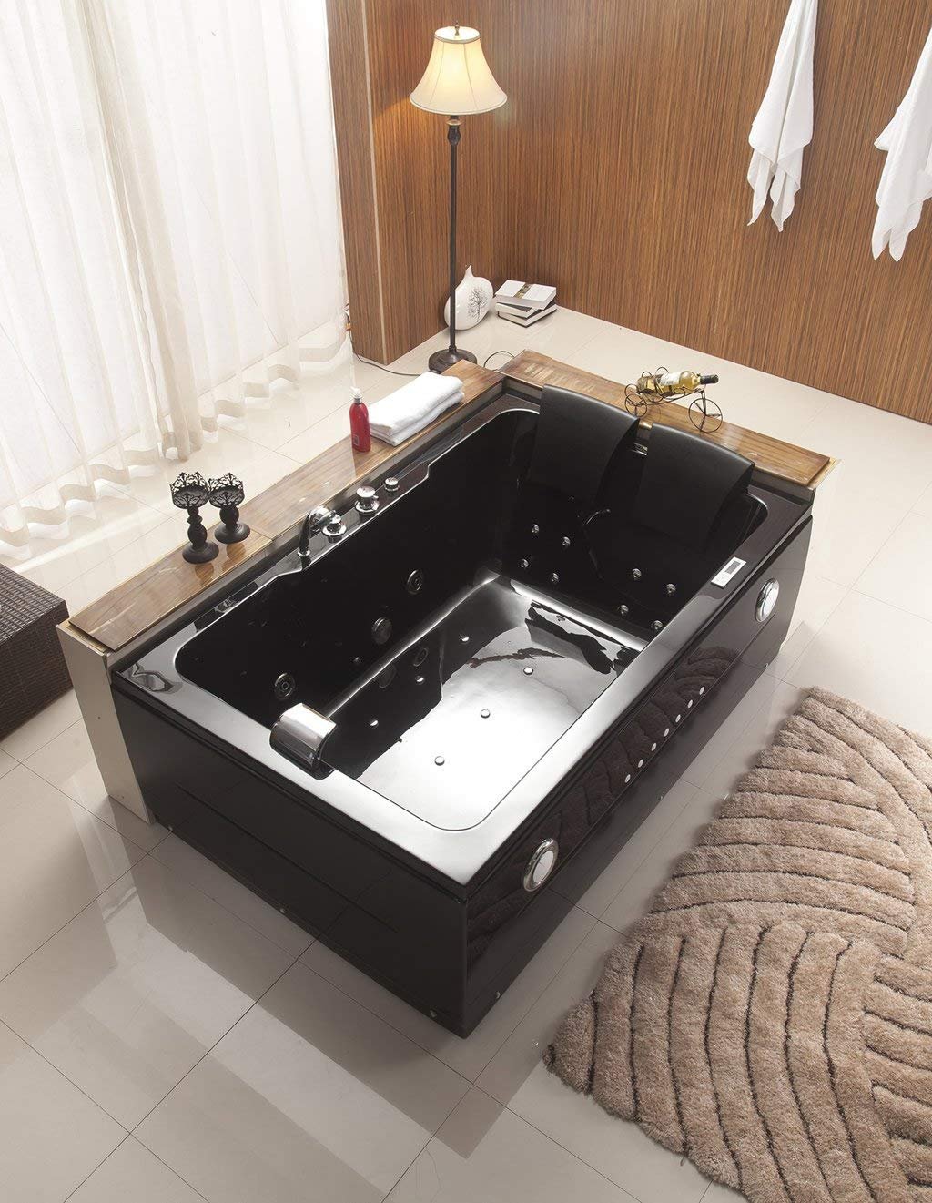 Two Person Jetted Massage Hydrotherapy Corner Tub With Bluetooth