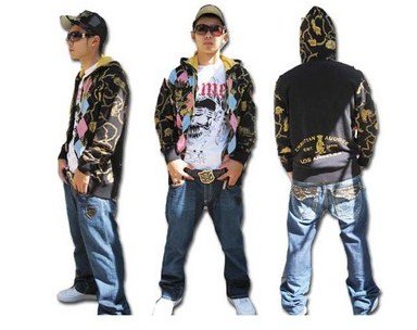 Christian Audigier Argyle & Chain Hoodie