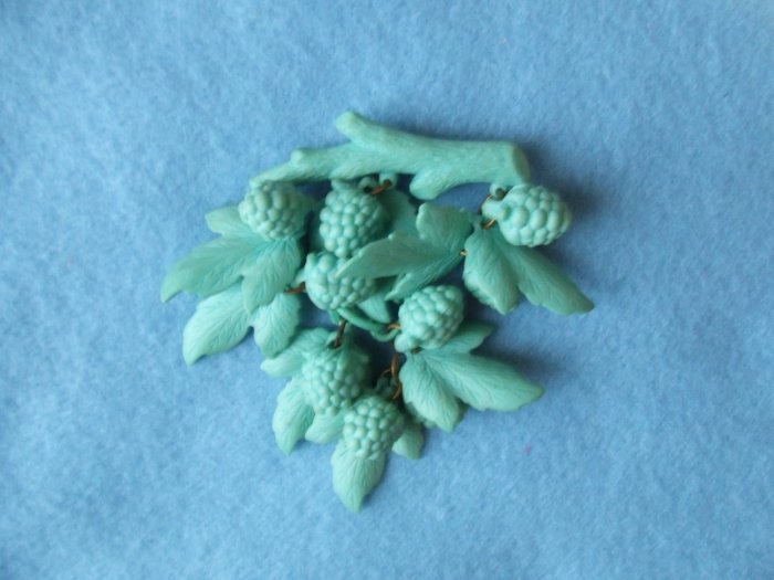 Pin Plastic or Celluloid Dangle Turquoise color