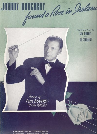 Sheet Music "Johnny Doughboy found a Rose in Ireland"
