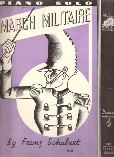 Sheet Music "March Militaire" Piano Solo by Franz Schubert