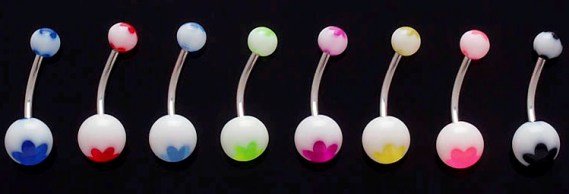 FLOWER DOT BELLY RING