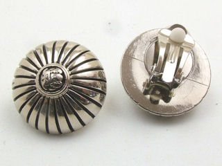 Silvertone/Black Clip Earrings