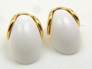 White/Goldtone Huggies Pierced