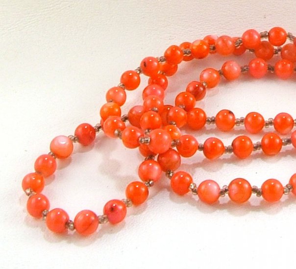 Orange Glass Bead Necklace