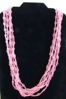 Multi-strand Pink Bead Necklace