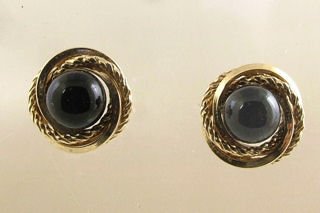 14kt Gold & Onyx Earrings