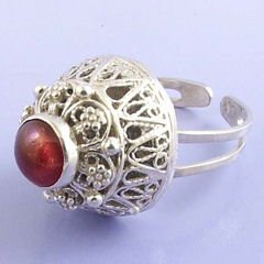 Sterling Silver Carnelian Ring - REUVEN