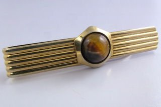 Vintage Genuine 12mm Tiger Eye Tie Clip