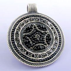 "BEST" Black/Silver Pendant