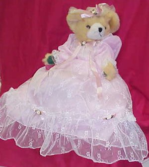 Plush Bear - Pink Satin & Lace