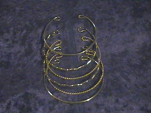 New 24 KARAT GOLD OVERLAY BANGLES BRACELETS!Set of 6