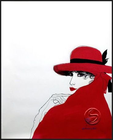 Lithograph Ambiance In Red Contemporary Woman Gallery Art Prints Home Office Decor Poster