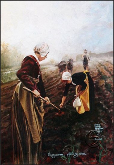 Lithograph Hazy Morn Planting Traditional Gallery Art Print Posters