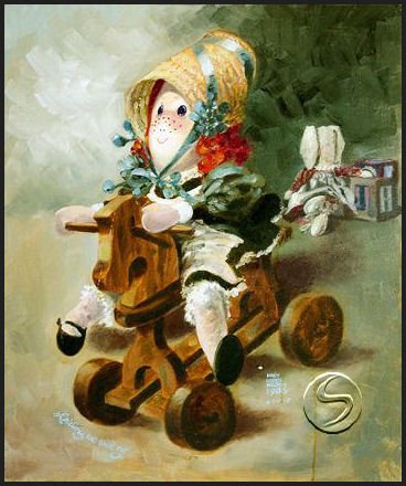 A Riding We Will Go Doll Art Print Wall Hanging Home Decorating