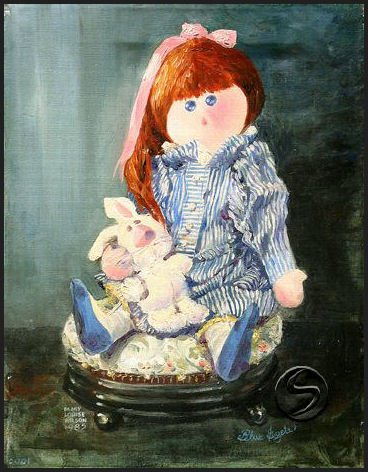 Blue Eyes Doll Toy Gallery Art 5 Glossy Note Cards