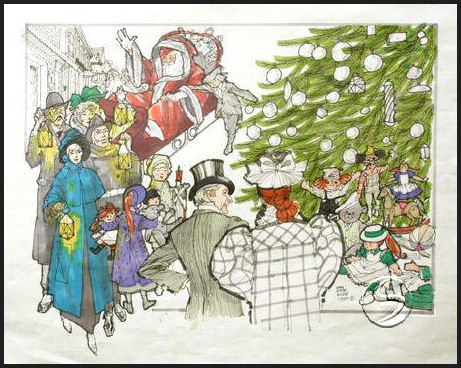 A CHRISTMAS SCENE Holidays Seasonal Gallery Art 1 Glossy Oversized Postcard