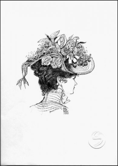 Woman In A Flower Hat Contemporary Gallery Art Prints Home Decorating 12"x16"